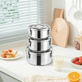 thumbnail image 4 of 3pcs 304 Stainless Steel Food Storage Containers Smell-Proof & Buckle Leak-Proof, 4 of 16