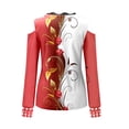 thumbnail image 4 of Mujeres Casual Impreso Sexy Manga Larga Sin Tirantes Cuello En V Jersey Fuera Del Hombro Blusa Camiseta Tops Fridja FKASFK4385, 4 of 5