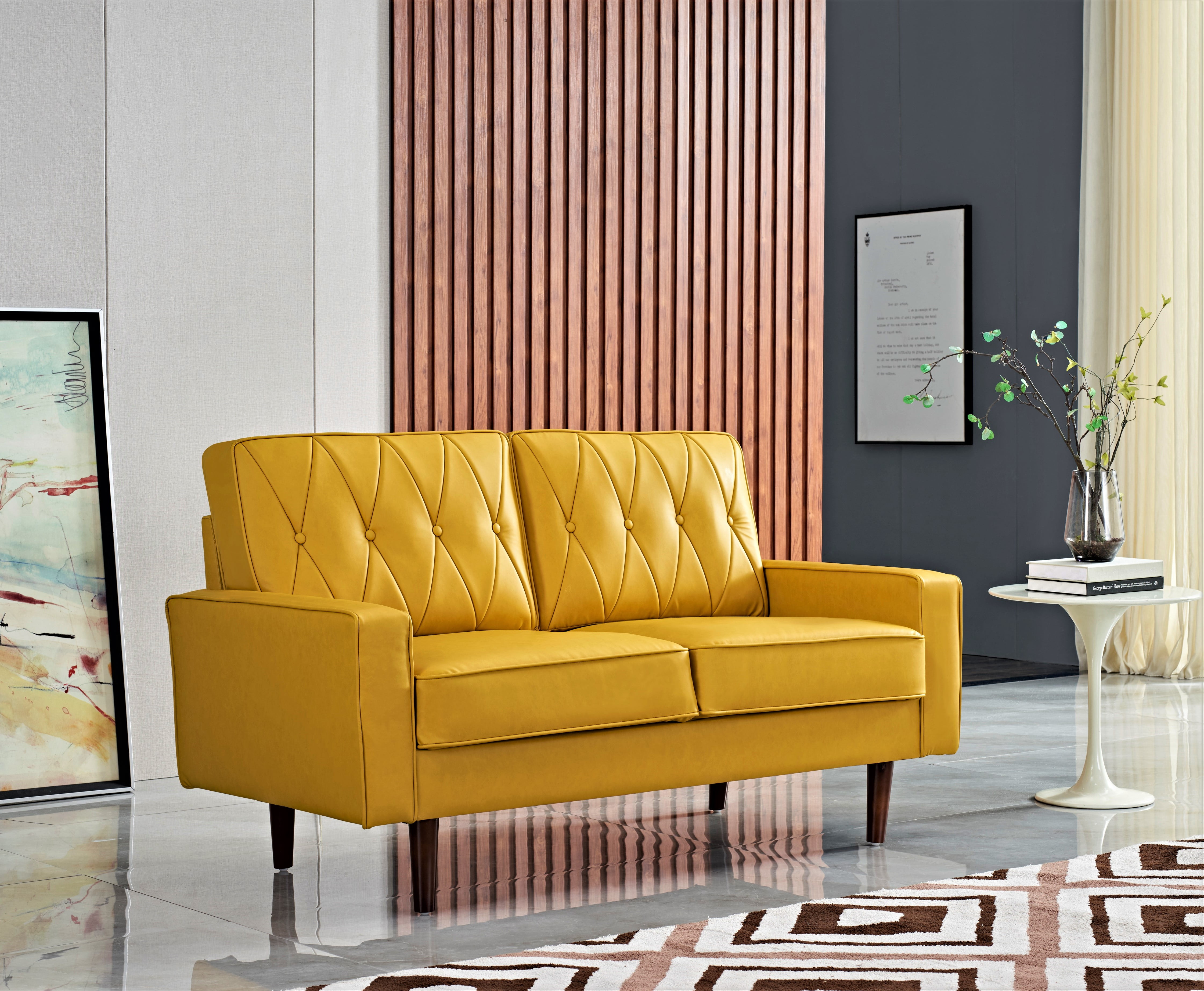 Mustard cheap yellow loveseat