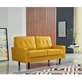 thumbnail image 2 of Uspridefurniture Acire 57.5" Faux Leather Cushion Back Loveseat, Mustard Yellow, 2 of 5