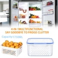 thumbnail image 5 of EGNMCR Storage Bins, Storage Containers 4 In 1 Food Storage Container Produce Containers For Fridge Household Transparent Plastic Food Storage Box-Including Basket Refrigerator Freshness, 5 of 5