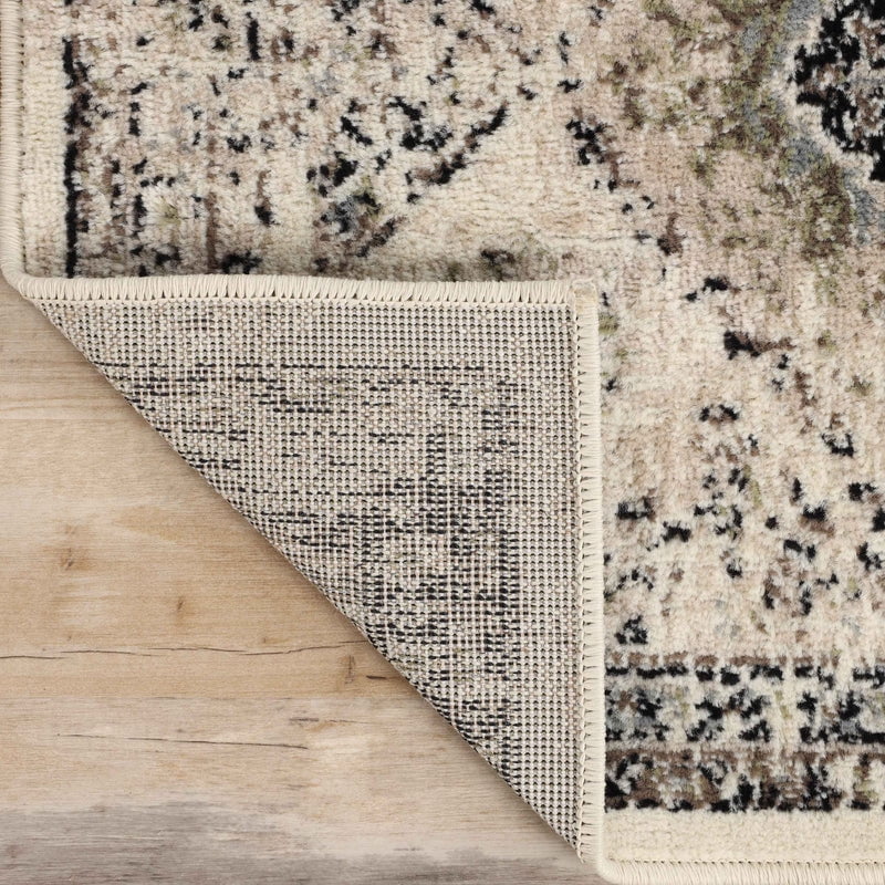 Superior Mayfair Distressed Damask Indoor Runner Rug, 2' 7" x 8', Ivory