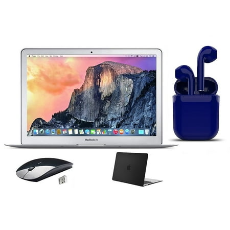 Restored Apple MacBook Air 13.3-inch 256GB SSD 8GB RAM MacOS Bundle: USA Essentials Bluetooth/Wireless Airbuds, Black Case, Wireless Mouse By Certified 2 Day Express (Refurbished)