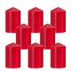 thumbnail image 1 of Candle Yusevot, 5 x 7 cm, pilar rojo, sin perfume, sin goteo, juego de 8, 1 of 7