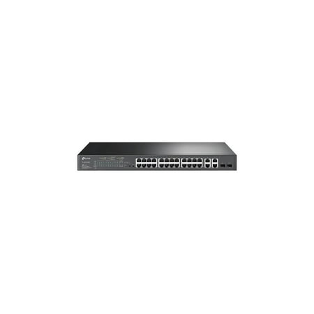 UPC: 0845973088699 | TP-Link 24-Port 10/100Mbps + 4-Port Gigabit Smart PoE+ Switch – 24 Ports – Manageable – 2 Layer Supported – 2 SFP Slots – 18.80 W Power Consumption – 250 W PoE Budget – Optical Fiber  Twisted Pair – P