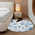 thumbnail image 2 of Round Rug 3Ft, Ocean Sea Turtle Blue Coral Soft Non-Slip Washable Felt Carpet Pad, Sea Starfish Seahorse Area Rugs for Living Room Bedroom Kids Room, 2 of 9
