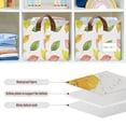 thumbnail image 4 of Yayeee Foldable Storage Basket for Shelves with Handles Set of 2 Waterproof Cloth Bins, Pink Colorful Leaves, 4 of 7