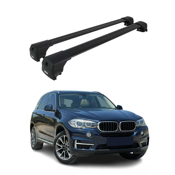 Alu Roof Racks Cross Bars Luggage Carrier for BMW X5 F15 F85 2014-2018 Black 2x
