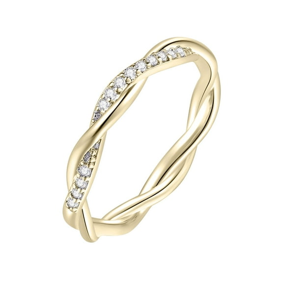Mortilo Bagues Enroulées Croisées en Zirconia Diamant Anillos Mujer Bagues pour Femmes Bague Féminine à la Mode Bagues Mode pour Femmes (Bagues)