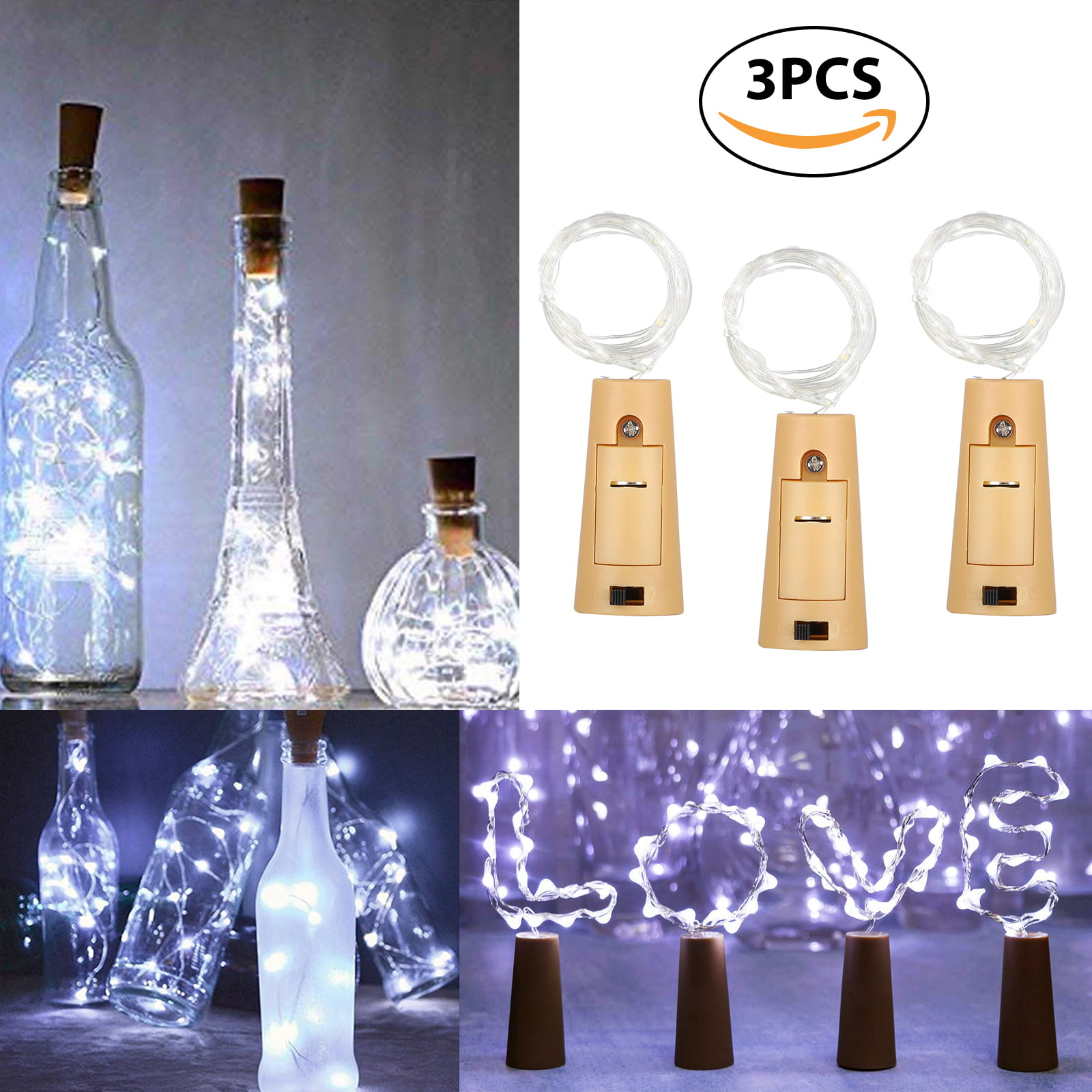 2M 20 LED Colorful Wine Bottle Cork Shape Lights Night Fairy String Light Lamp 