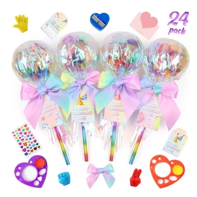 Valentine'S Day Gift Set Student Stationery Teacher Appreciation Supplies Patriotic Themed Pencil Eraser Sticker Collection Assorted Colors