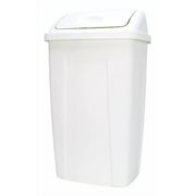13 Gallon Trash Can, Plastic Swing Top Kitchen Garbage Trash Can (White)