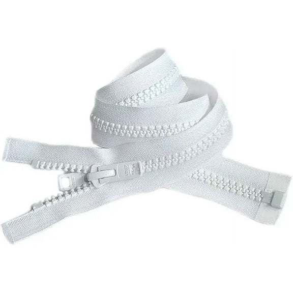 Bimini Top #10 White Marine Double Pull Lenzip Zipper - Reversible Molded with 2 Heads Separating - Choose Your Size - 1 Zipper Per Pack - Made in The United States (White - 70" Inches)