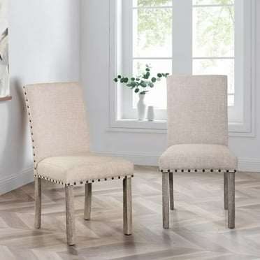 Morden Fort  Contemporary Luxury Linen Dinning Chair Set of 2 Side Chairs