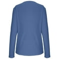 thumbnail image 3 of Tops Blouses Cap Sleeve Sweatshirt for Women Solid Color Bubble Fall Loose Button Long Sleeve Sweatshirt, 3 of 5
