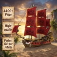 thumbnail image 3 of Ylutex Revenge Pirate Ship Building Block Model Kit, Pirates Building Boat Set for Adults & Collections Enthusiasts, Display Building Block Ship Model with Detachable Decks 4400+PCS, 3 of 9