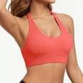 thumbnail image 3 of Pounoo Women's Bralettes Halter Neck Ribbed Seamless Backless Solid Intimates Workout Style Soft Stretchy Supportive Sports Bras Gift, 3 of 9