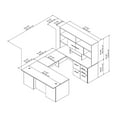 thumbnail image 5 of Office 500 72W U Shaped Desk with Hutch in Storm Gray - Engineered Wood, 5 of 8