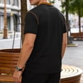 thumbnail image 4 of GrmtClth Men's Shirts Summer Henley Button T-Shirt Breathable Short Sleeve Tops Fashion with Pocket Outfit Collar Colorblock Black M, 4 of 7