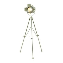 DecMode 64" Silver Floor Lamp with Silver Metal Shade