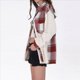 thumbnail image 5 of Chaqueta de Franela Abotonada de para Mujer, con Solapa Afelpada, Larga, Blusa A Cuadros, Otoño Rojo S, 5 of 8