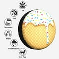 thumbnail image 6 of Kdxio White Ice Cream for Tire Cover Wheel Protectors Tyre Covers Weatherproof Wheel Covers Universal Fit for Trailer Rv SUV Truck Camper Travel Trailers 14 inch, 6 of 8