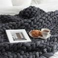 thumbnail image 6 of Bullpiano Throw Blanket Knit Blanket Chunky Knit Blanket Blankets and Throws Sofa Bed Couch Throw Warm Soft, 6 of 9