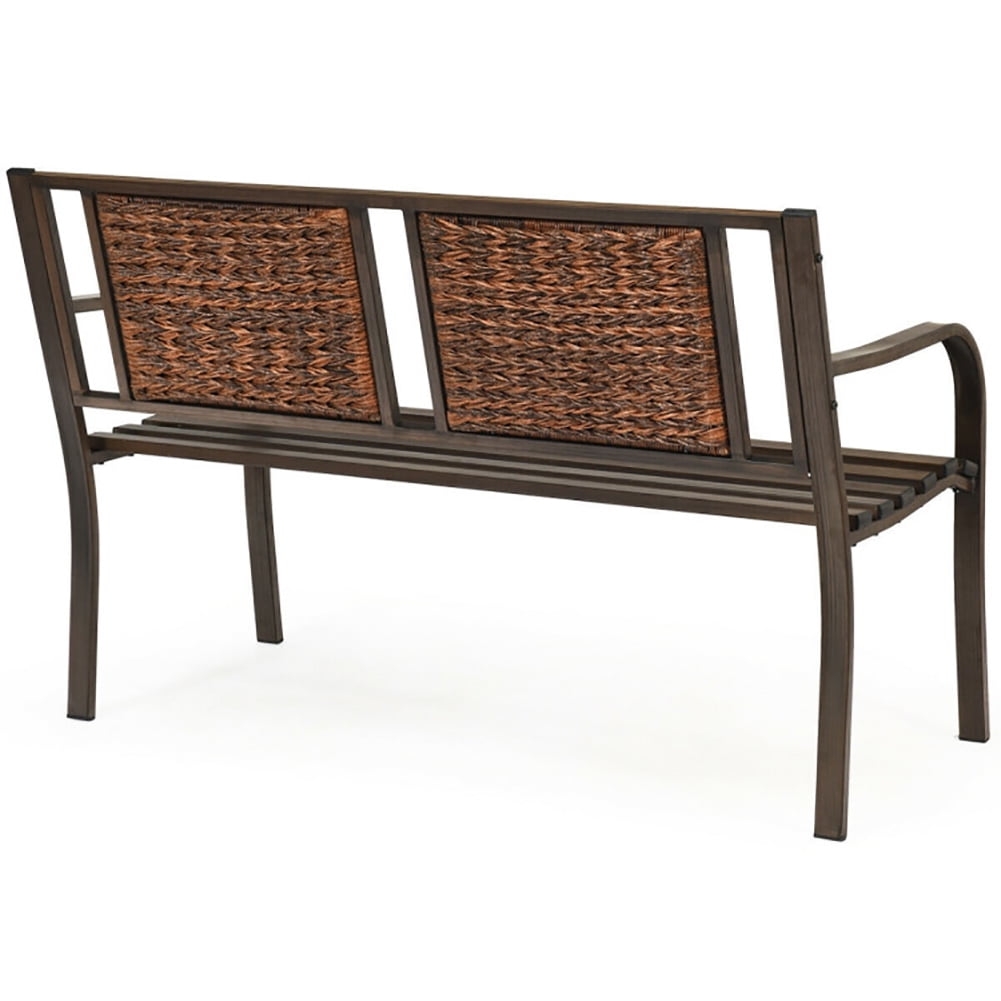 Aimee Lii Patio Garden Bench with Powder Coated Steel Frame, Outdoor Patio Furniture Aimee Lii Patio Garden Bench with Powder Coated Steel Frame, Outdoor Patio Furniture