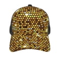thumbnail image 3 of Baseball Caps Mesh Dad Snapback Outdoor Hats for Men Women, Gold Pattern Of Hexagons, 3 of 7