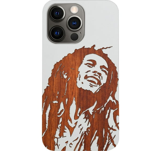 Bob Marley 1 - Engraved Wooden Phone Case for iPhone 14 Pro Max, Color: White