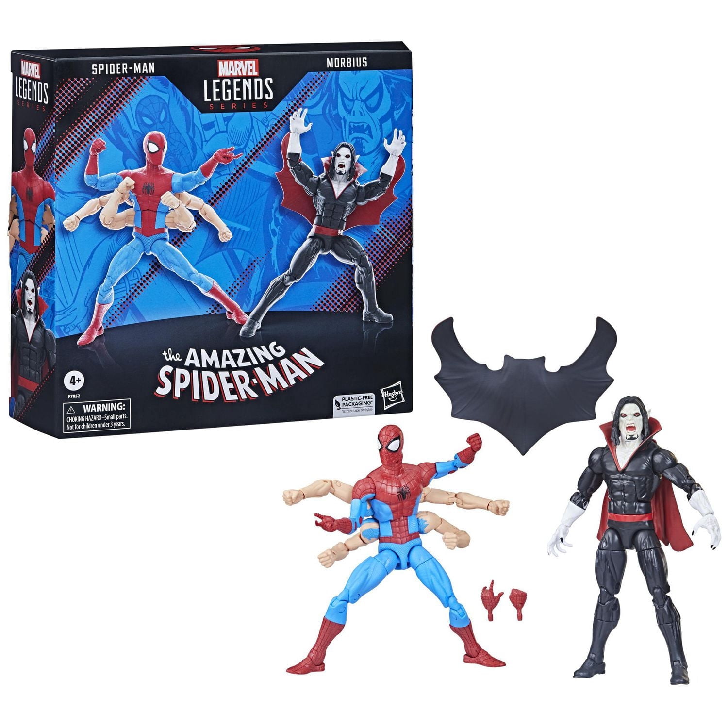 Hasbro Marvel Legends Series, Spider-Man vs Morbius, figurines de collection Spider-Man de 15 cm avec 3 accessoires