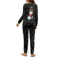 thumbnail image 3 of SCRAWLGOD Snowman Christmas Pajamas for Women Snowflakes Pjs Womens Sets Long Sleeve Size L Crewneck Ladies Jogger Pjs Set Elastic 2 Set Outfits for Women, 3 of 7