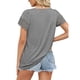 thumbnail image 4 of Blusa informal holgada de manga corta color gris claro con detalle de encaje para mujer, 4 of 6