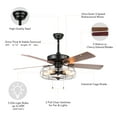 thumbnail image 2 of 52" 5-Light Industrial Caged Ceiling Fan with 5 Reversible Blades 2 Pull Chains, 2 of 12