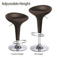 thumbnail image 6 of Set of 4 Alpha "Leather" Contemporary Bombo Style Adjustable Barstool - Coffee Baseball Stitch, 6 of 7