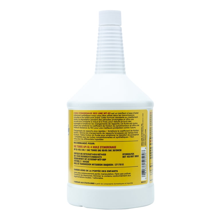 Red Line Synthetic Oil, Gear Oil, 50504, 75W85 GL-4 1 Qt - Walmart.com