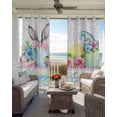 thumbnail image 6 of Easter Blackout Curtains for Bedroom Living Room Darkening Curtains 54 Inch Long Spring Colorful Bunny Eggs Flowers Polka Dot Plaid Short Curtain for Small Window Treatment Grommet Drapes 42"x54"x2, 6 of 9