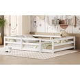 thumbnail image 5 of Full Size Wooden Floor Bed with Enclosed Guardrails, Low-Profile Frame, Gray Finish, No Box Spring Needed, 5 of 7
