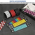 thumbnail image 4 of Uxcell 2 Pcs Pulsera Punk de Cuero 8.7"/22cm Remaches de Fila Cuadrada Gótica con Picos Ajustable para Halloween Emo Grunge Accesorios, Negro Rosa, 4 of 6