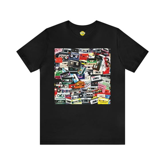 Retro 80s Mixtape Collage Short Sleeve T-Shirt - Vintage Music Lover