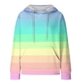 thumbnail image 4 of ShomPort Women Hoodies Sweatshirt Long Sleeve Drawstring Color Block Pullover Sweatshirt with Pocket, 4 of 5