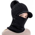 thumbnail image 4 of Gorro de protección auditiva de punto para mujer de invierno europeo y, 4 of 5