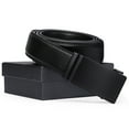 thumbnail image 3 of Sendefn Men's Leather Belt Automatic Ratchet Buckle Slide Belt for Dress Casual Trim to Fit with Gift Box(A-black-30,34'' to 52'' WAIST ADJUSTABLE), 3 of 6