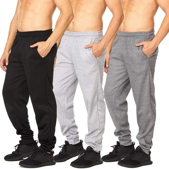 Essential Elements 3 Pack: Men's Active Performance Lounge Casual Tech Fleece Sweatpants XX-Large, Set A