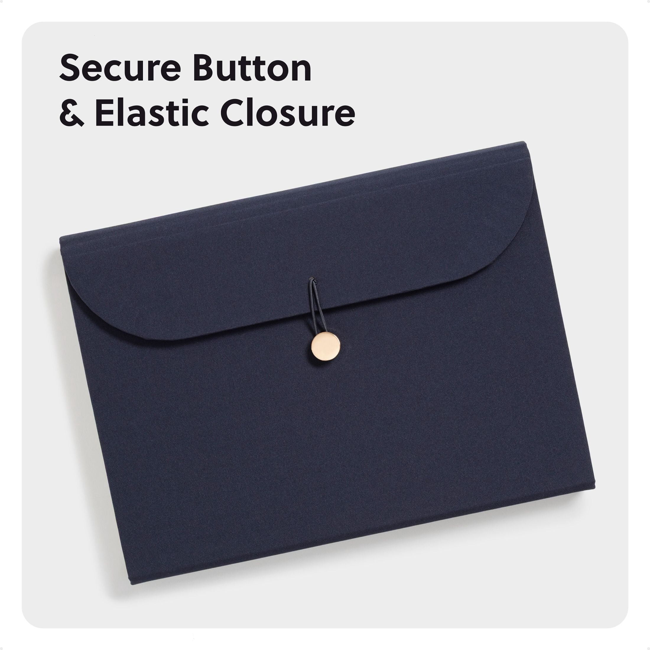U Brands 7 Pocket Document Holder, 13 x 9.75 x 1.0 in., Navy Linen, Accordion