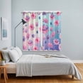 thumbnail image 3 of Spring Floral Kitchen Curtains Window Panels, Purple Pink Blue Flower Botanical Ombre Insulated Window Treatment Curtain, Grommet Curtains for Bedroom/Living Room/Bathroom, 2 Piece 52"Wx84"L, 3 of 8