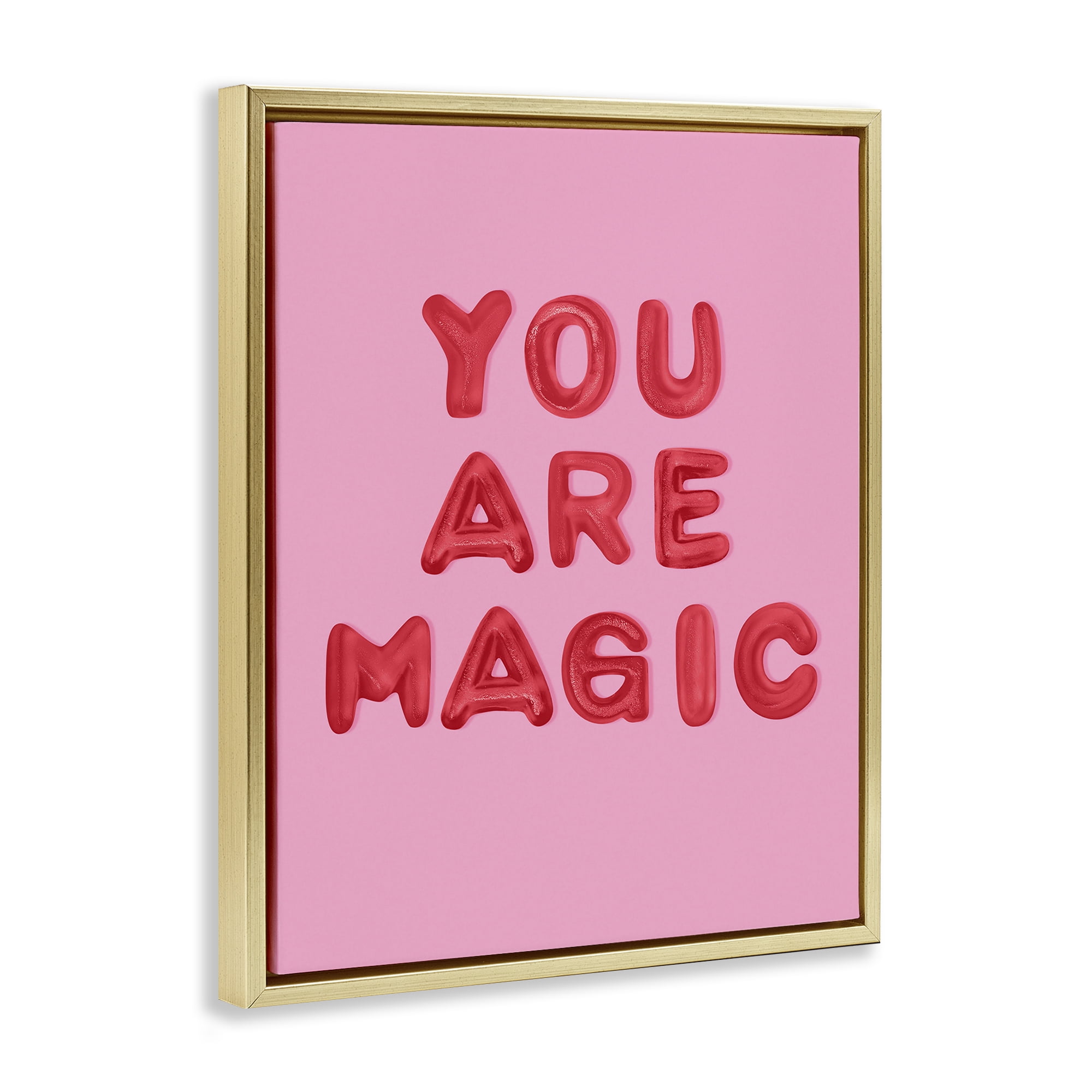 Stupell Industries You Are Magic Red & Pink Gold Framed Floater Canvas Wall Art, design by LISH Creative