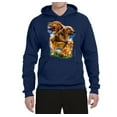 thumbnail image 2 of Wild Bobby, Golden Retriever Dog Portrait, Dog Lover, Unisex Graphic Hoodie Sweatshirt, Navy, 3XL, 2 of 3