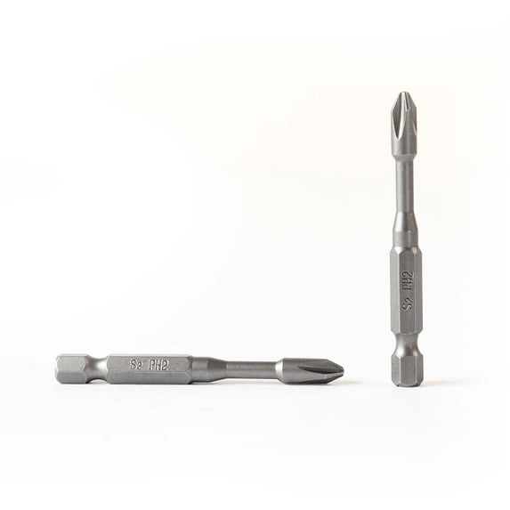Superior Steel BP465-10PK PH2 Single Phillips Head High Torque Power Screwdriver Bits - 2.5 Inch Long - 10 Display Pack