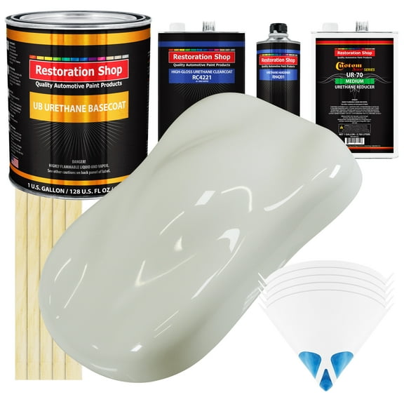 Ermine White Gallon URETHANE BASECOAT CLEARCOAT Car Auto Paint Kit